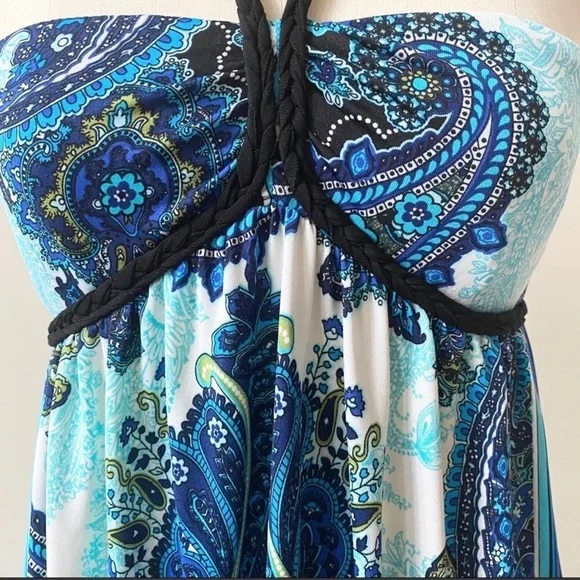 Arden B Halter Babydoll Paisley Dress Cover Up Medium - Picture 5 of 6